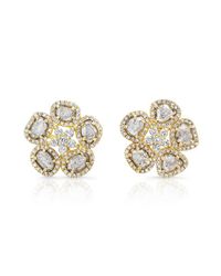 Anne Sisteron - 14kt Yellow Gold Diamond Slice Mae Fleur Earrings - Lyst