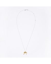 Paul Smith | Metallic Gold Flamingo Palm Pendant Necklace | Lyst