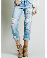 NWT Free People x One Teaspoon Awesome Baggies Destroyed Knees Jeans
