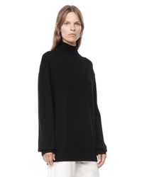 Alexander Wang | Black Jersey Cut Out Turtleneck Sweater | Lyst