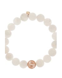 Sydney Evan | White Moonstone Bezel Bead Bracelet | Lyst