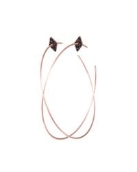 Diane Kordas | Black Diamond Shape Hoop Earrings in 18k Rose Gold and Diamond | Lyst