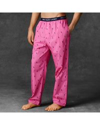 Polo Ralph Lauren Allover Pony Sleep Pant in Red for Men | Lyst