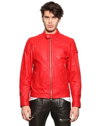 diesel red leather jacket