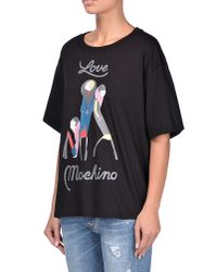Love Moschino | Black Short Sleeve T-shirts | Lyst