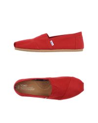 TOMS | Red Canvas Classic Slip-ons | Lyst