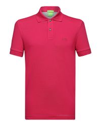BOSS Green Pink Regular Fit Polo Shirt In Pure Cotton: 'c-firenze/logo' for men