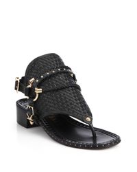 Ivy Kirzhner | Black Collossus Leather Toe-ring Sandals | Lyst