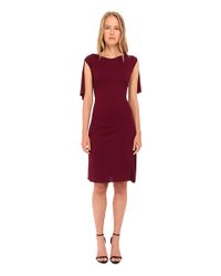 Zac Posen Red Flowey Short Bat-winged Cocktail Dress
