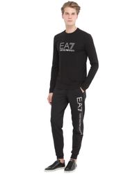 EA7 | Black Train Graph Cotton Long Sleeve T-shirt for Men | Lyst
