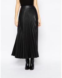 Leather Pleated Maxi Skirt Deals, 50 
