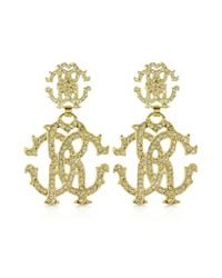 Roberto Cavalli | Metallic Rc Luxe Gold Tone Metal Signature Earrings | Lyst