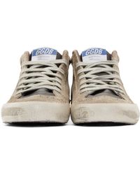 photo Golden Goose Mid Star Glitter Wing-Tip Sneakers grey and black wingtip midstar sneakers