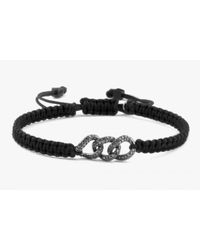 Tateossian - Black Macramé Links Pavé Bracelet In 18k Gold for Men - Lyst