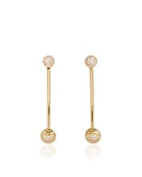 Fallon | Metallic Shalom Pave Ball Weighted Earrings | Lyst