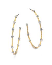 Alexis Bittar | Metallic Elements Punk Crystal Studded Hoop Earrings/2.1 | Lyst