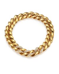 Michael Kors | Metallic Animal Instinct Pavé Curb Link Necklace | Lyst