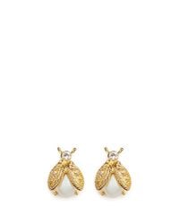 Kenneth Jay Lane | White Faux Pearl Ladybug Clip Earrings | Lyst