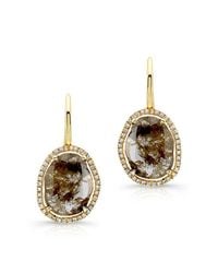 Anne Sisteron - 14kt Yellow Gold Diamond Slice Wire Back Earrings - Lyst