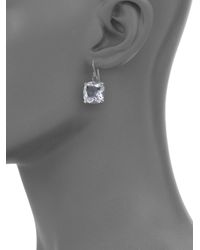 Bottega Veneta | Metallic Cushion-cut Sterling Silver Drop Earrings | Lyst