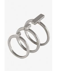 French Connection | Metallic Perpendicular Bar Ring Set | Lyst