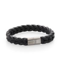 Gucci | Black Woven Leather Bracelet for Men | Lyst