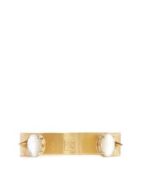 Ela Stone | White 'bonnie' Double Stone Spike Cuff | Lyst