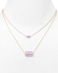Aqua | Gold Orchid Double Strand Necklace, 16" | Lyst