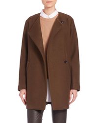 Theory | Brown Venizka Camden Wool Twill Coat | Lyst