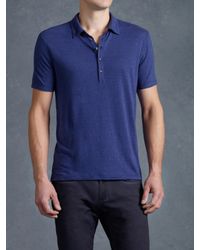 John Varvatos | Blue Short Sleeve Collared Shirt for Men | Lyst