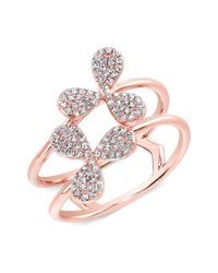 Anne Sisteron - Pink 14kt Yellow Gold Diamond Petal Knuckle Ring - Lyst