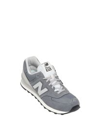 New Balance | Gray 574 Nylon & Suede Sneakers | Lyst