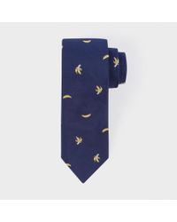 Paul Smith | Blue Men's Navy 'banana' Narrow Silk Tie for Men | Lyst