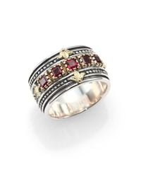 Konstantino | Metallic Artemis Rhodolite 18k Yellow Gold Sterling Silver Band Ring | Lyst
