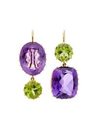 Renee Lewis | Purple Amethyst Peridot Mismatched Earrings | Lyst