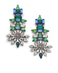 DANNIJO | Blue Everly Crystal Drop Earrings | Lyst