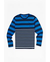 French Connection | Blue Craven Stripe Long Sleeve T-shirt for Men | Lyst
