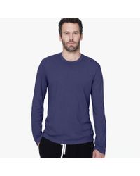 James Perse Blue Long Sleeve Crew Neck for men