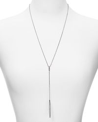 Michael Kors | Silver Pavé Matchstick Y Necklace, 24" | Lyst