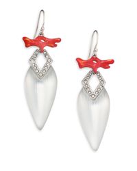 Alexis Bittar | Metallic Coral Deco Lucite, Enamel & Crystal Pear Drop Earrings | Lyst