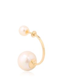Delfina Delettrez | White Double Pearl Earring | Lyst