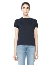 Alexander Wang | Blue Cotton Crewneck Tee | Lyst