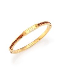 Michael Kors | Metallic Park Avenue Glam Jeweled Logo Plaque Bangle Bracelet/whiskey | Lyst