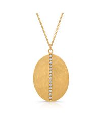 Anne Sisteron - Metallic 14kt Yellow Gold Diamond Oval Necklace - Lyst
