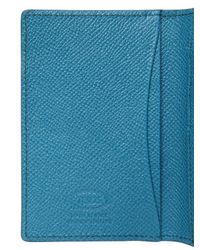 Tod's | Blue Vertical Grained Leather Card Holder for Men | Lyst
