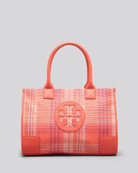ella plaid tory burch tote mini