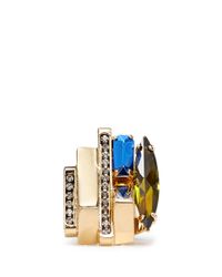 Iosselliani | Metallic Decò Crystal Ring | Lyst