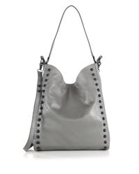 Loeffler Randall | Gray Studded Leather Hobo Bag | Lyst