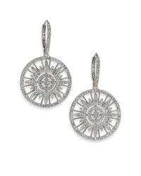 Adriana Orsini | Metallic Radiance Pavé Crystal Circular Drop Earrings | Lyst