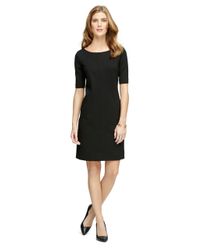 black ponte knit dress
